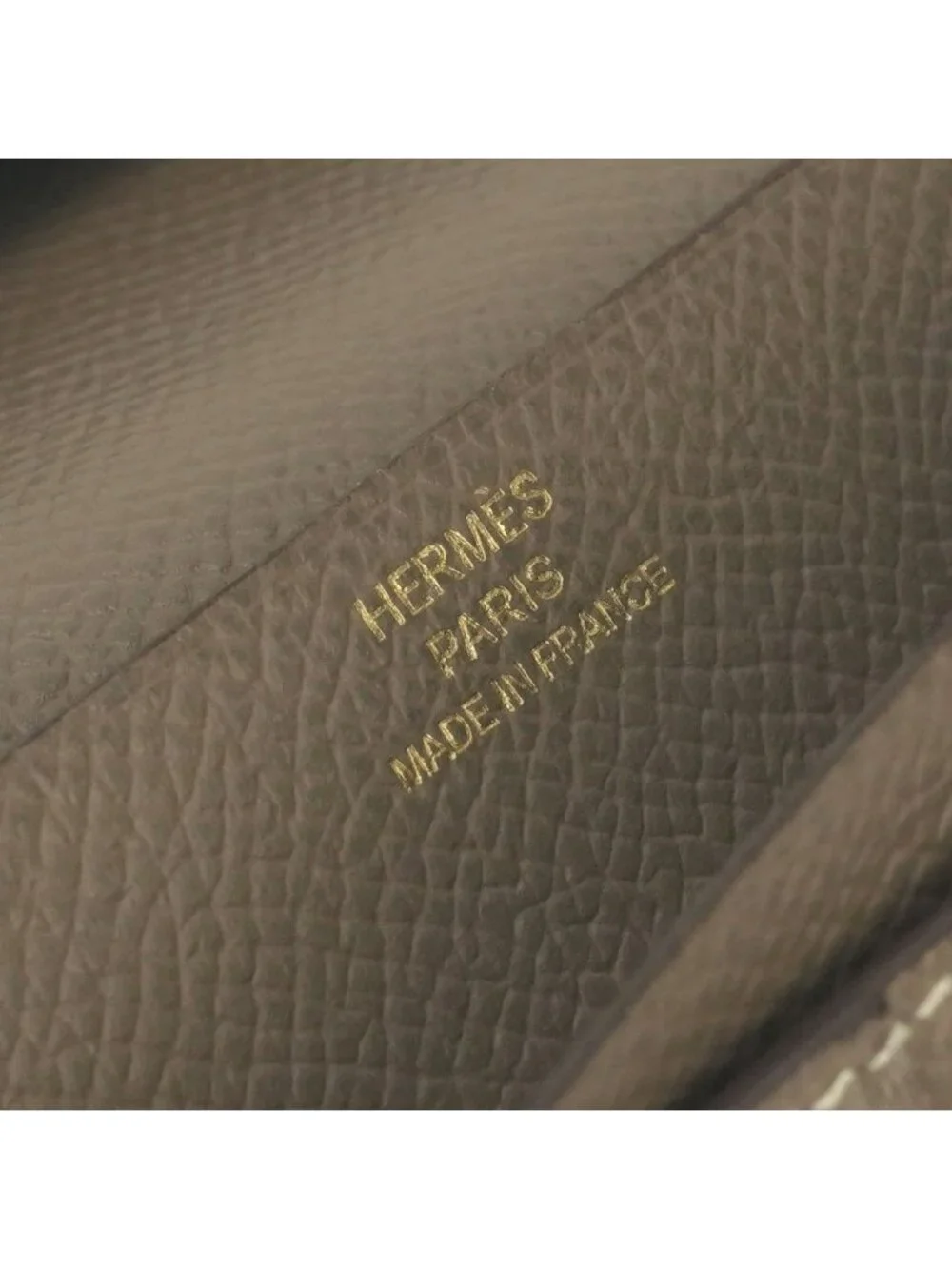 Hermes Bearn Souffle Wallet Epsom Etoupe Gray Gold Veau